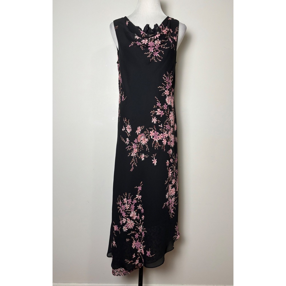 I.N.‎ Studio Y2K Cowl Neck Asymmetric Maxi Dress Size 12 Whimsigoth Fairy Floral